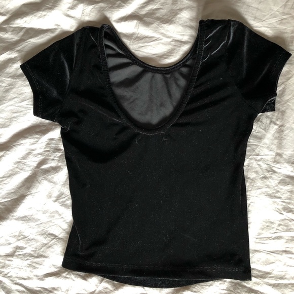 Brandy Melville Velvet Crop Top - Picture 2 of 2
